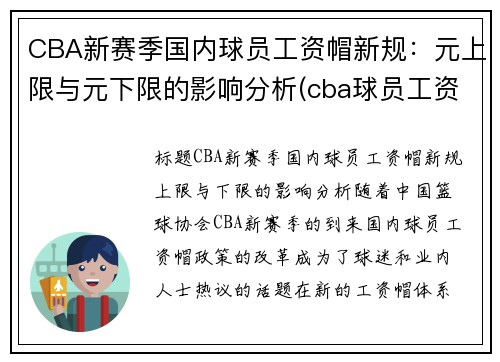 CBA新赛季国内球员工资帽新规：元上限与元下限的影响分析(cba球员工资帽什么意思)